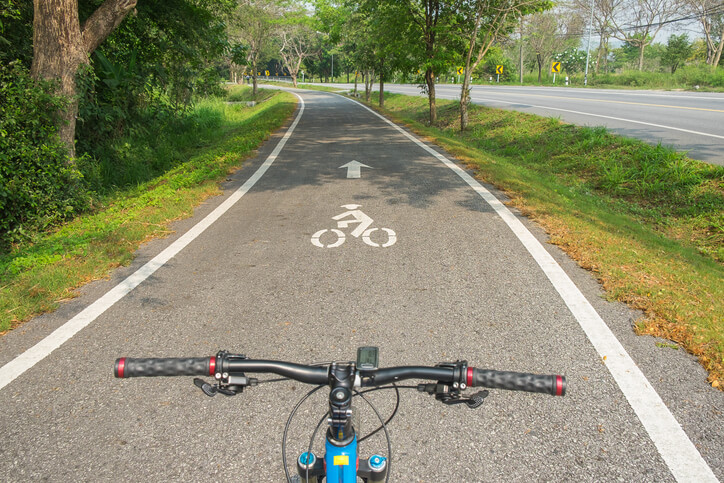 Bike on bike lane
